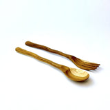手製柚木匙羹及叉具