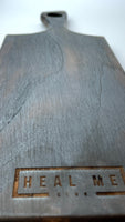 Handmade teak food board (dark gray)